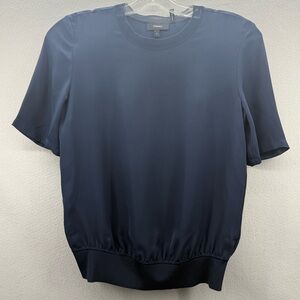 Theory women’s crew neck banded bottom short sleeve silk tee size s